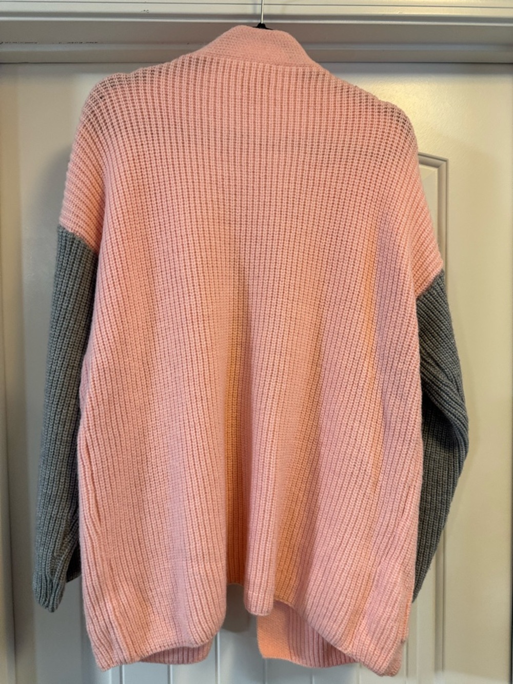 BiBi Pink & Gray Open-Front Ribbed Cardigan - Picture 2 of 3